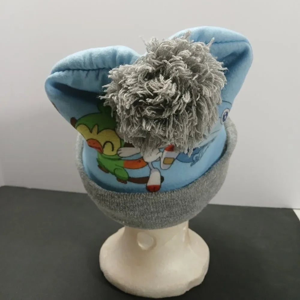 Pokémon Gray Beanie Youth OSFM Grookey, Sobble, & Scorbunny Pom‎ Pom Boggin 2021